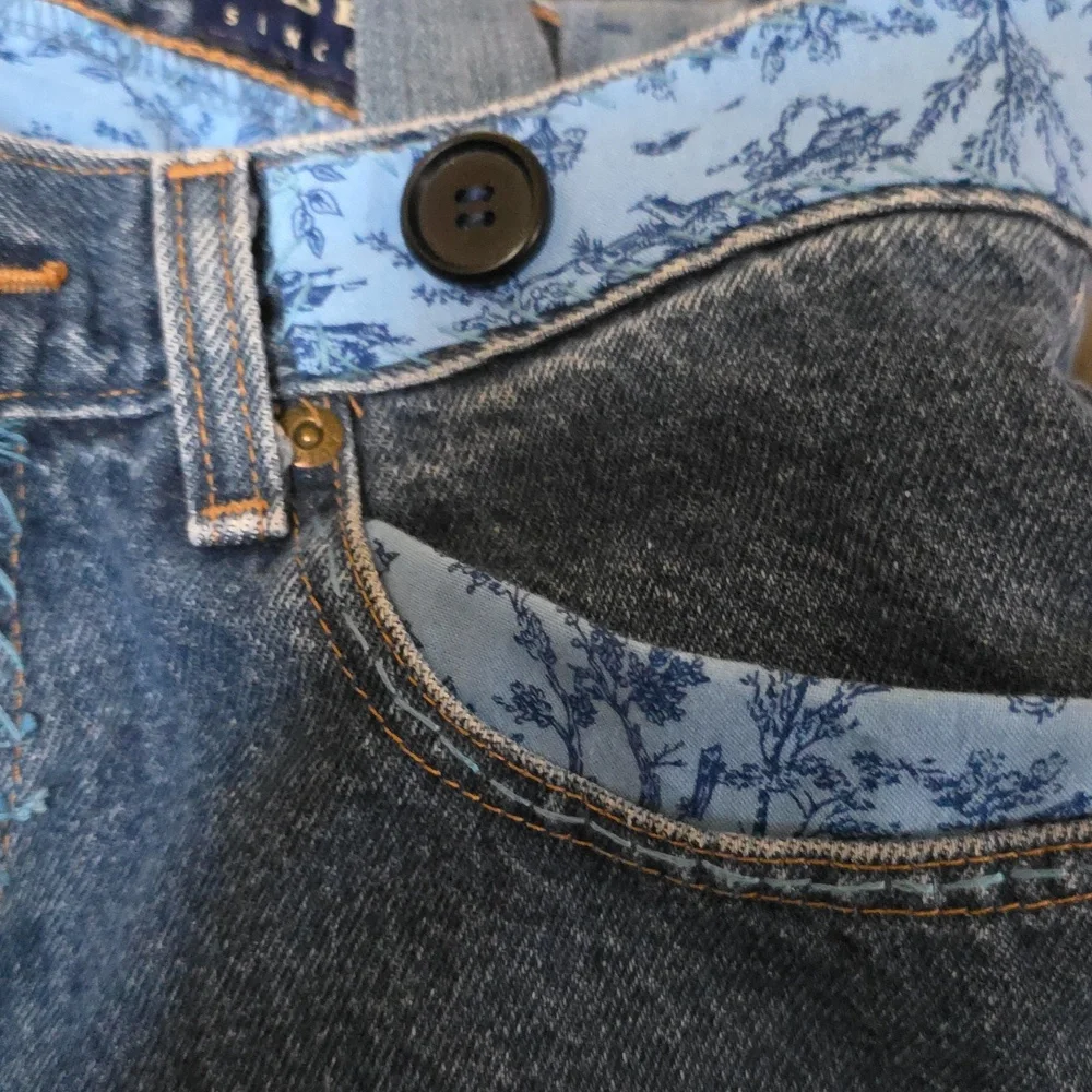 Upcycled Molly Made It Toile Jeans Storage Basket